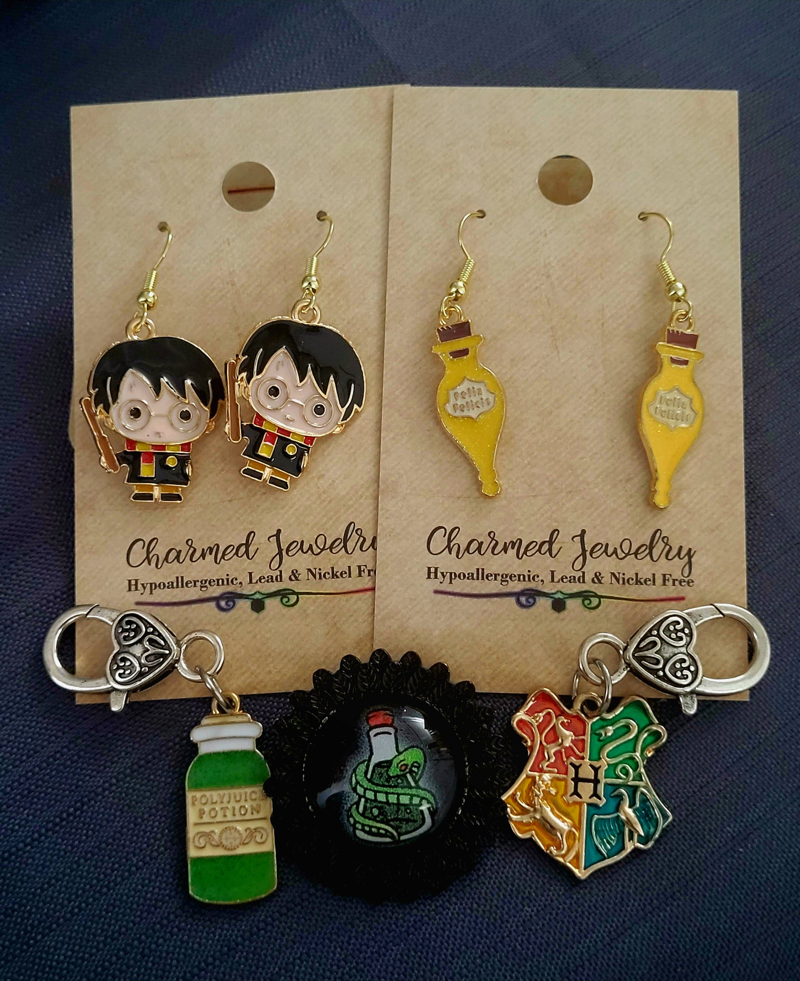 Con-Quest Crafts - Wholesale Jewelry Set - Harry Potter inspired Earrings, Necklaces & Zipper Pulls11