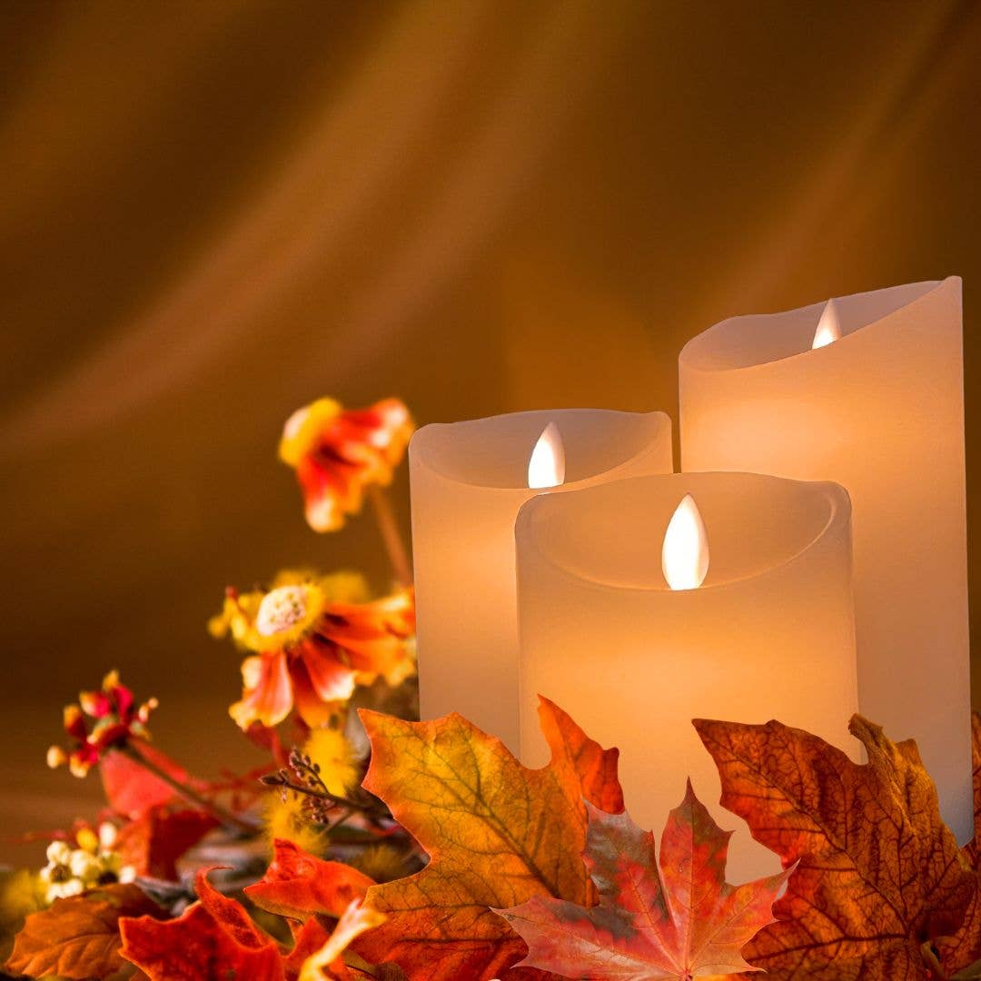 a sunny day – Großhandel Flammenlose Kerze – Wiederaufladbare LED-Kerzen mit bewegter Flamme - 3 Stück1