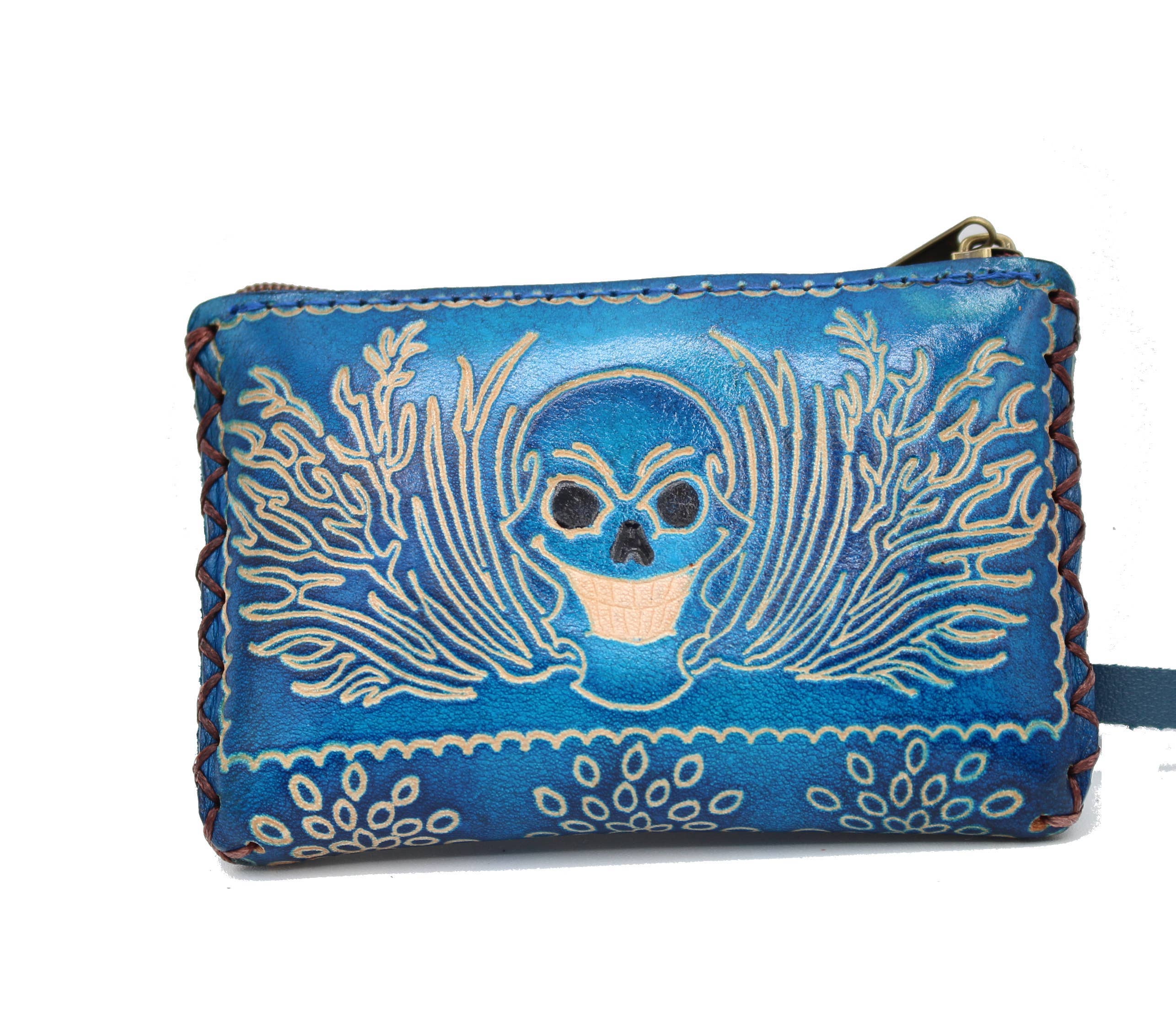 Sunflower Handmade leather inc – wholesale Coin purse – Women’s – leather skull coin purse wallet2
