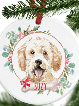 Enfeite de Natal personalizado Golden Doodle por atacado de WagATudeTags