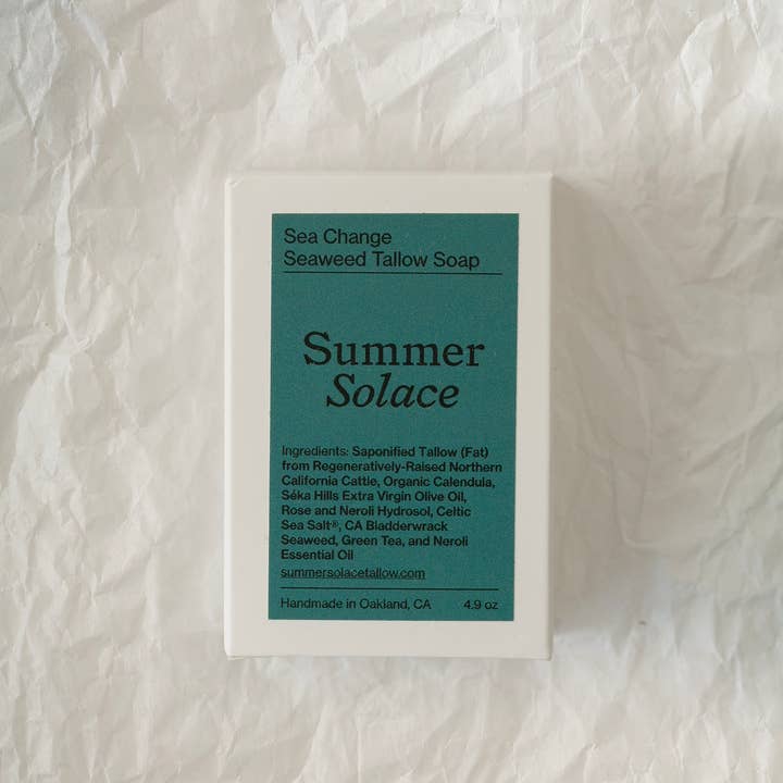 SUMMER SOLACE- Regenerative Tallow Beauty - Wholesale Bar Soap - Sea Change Seaweed Bar Soap - Regenerative Tallow®- 4.9 oz