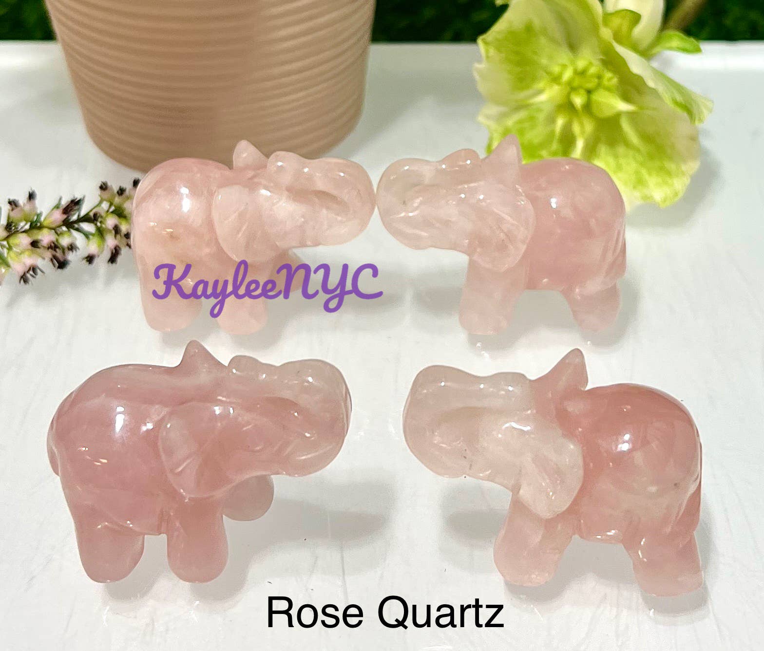 KayleeNYC - Wholesale Spiritual Stone/Crystal - 1.5” Natural mix Crystal Elephants Healing Energy5