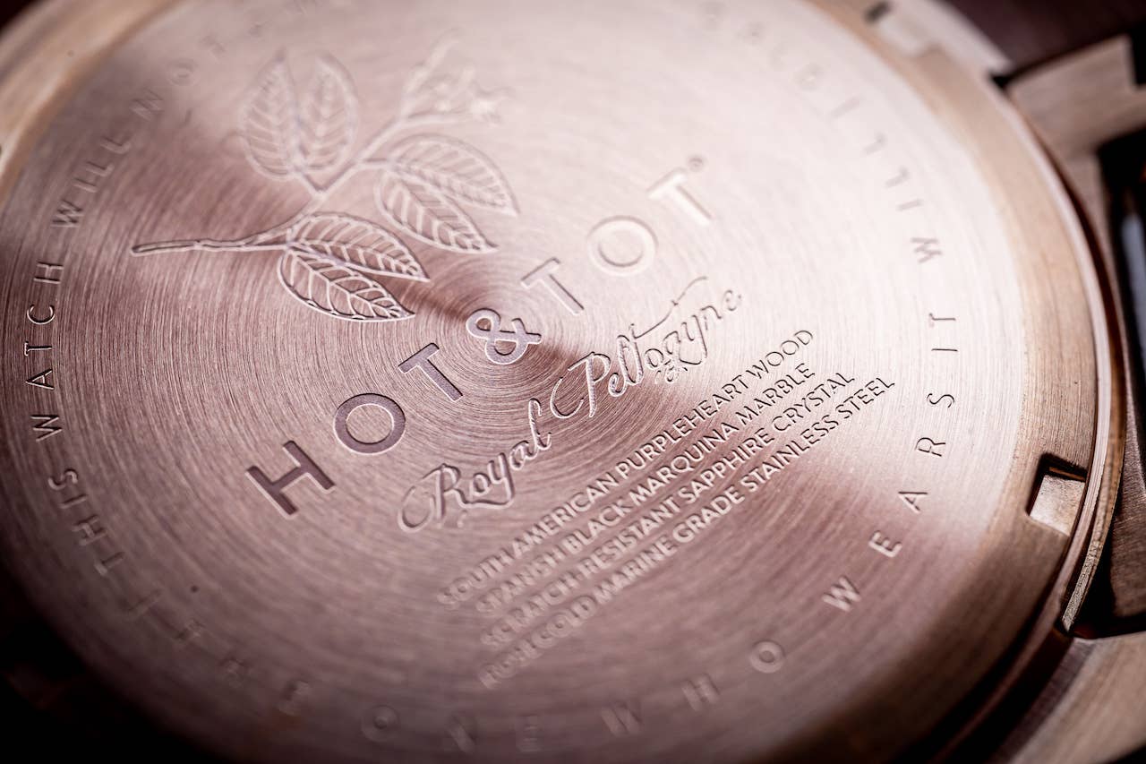 HOT&TOT - Wholesale Wrist Watch - Men's - ROYAL PELTOGYNE | Wood watch for men | Marble | Sustainable5