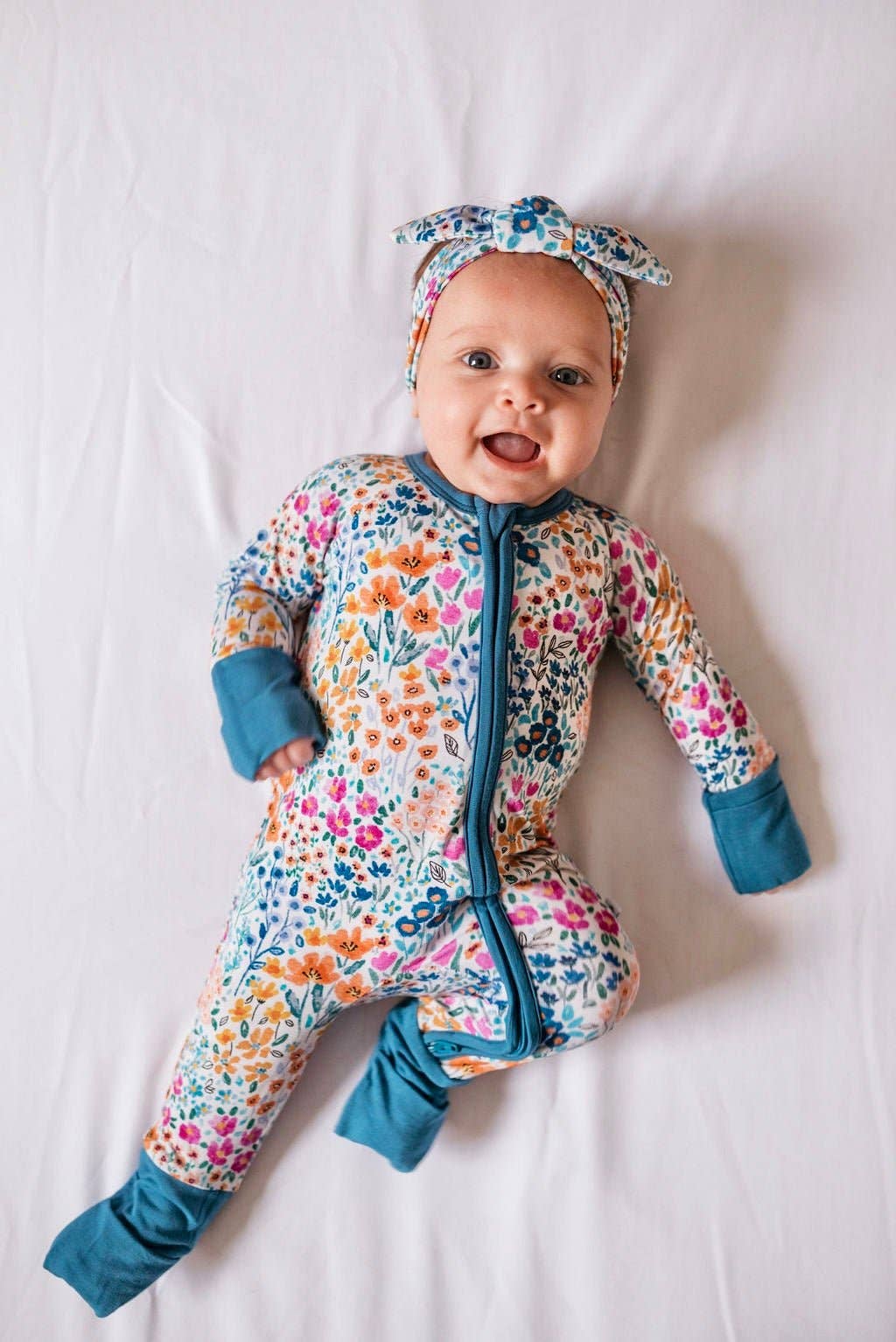 Jammie Session formerly Big Dreams Little Jammies - Wholesale Jumpsuit - Baby - Whispering Wildflowers Romper, flowers bamboo baby romper, bamboo pajama romper, soft baby romper, eco friendly baby romper, unisex baby outfit, baby sleepwear, sustainable baby clothes, bamboo sleep romper, cozy baby pajamas, bamboo sleepwear3