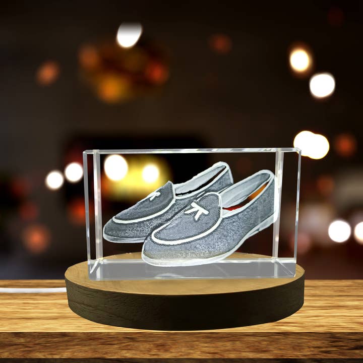 3D Engraved Crystal Wedding Shoes for Him for wholesale by AB Crystal Collection