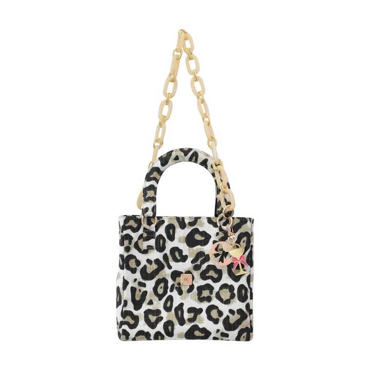 Top Handle Mini Tote Bag in Leopard for wholesale by Dress for Cocktails