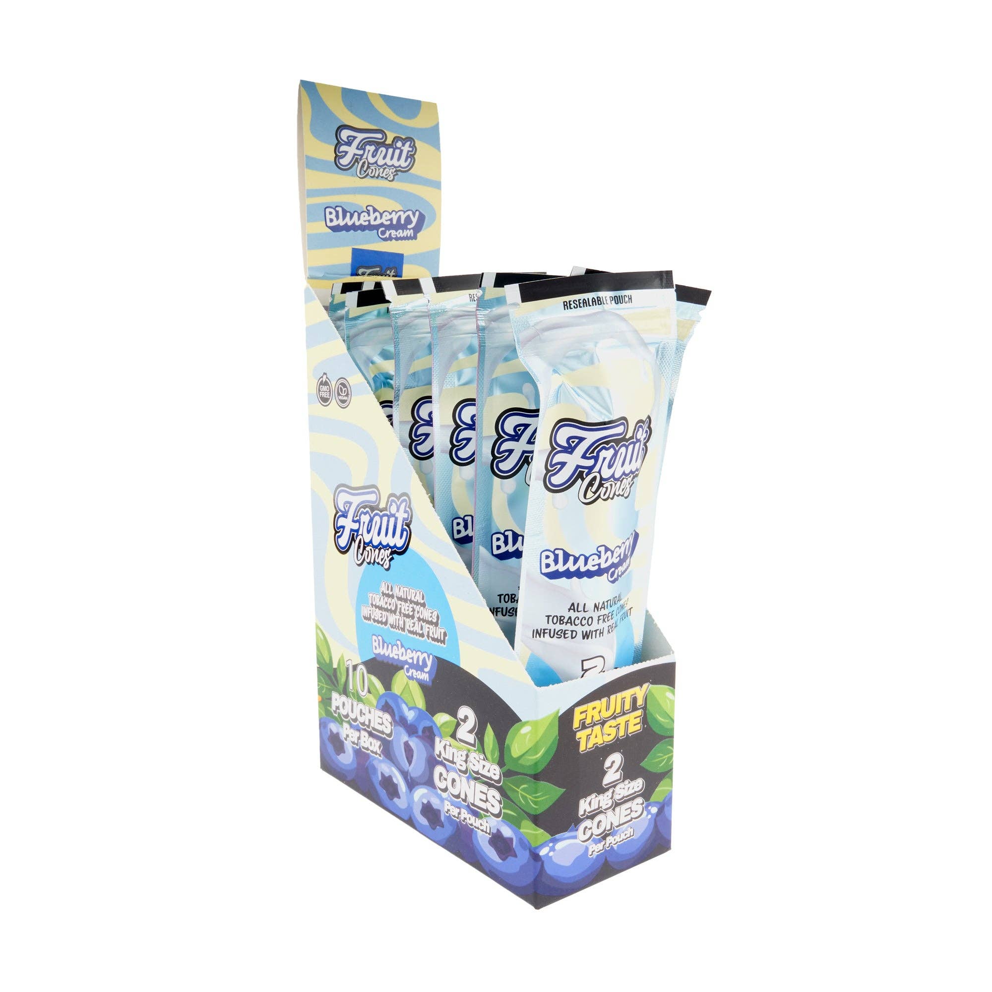 Cannatron - Wholesale Retailer Display - Paper & Novelty - Fruit Cuts Natural Pulp Cones - King Size - 2pk - 10ct20