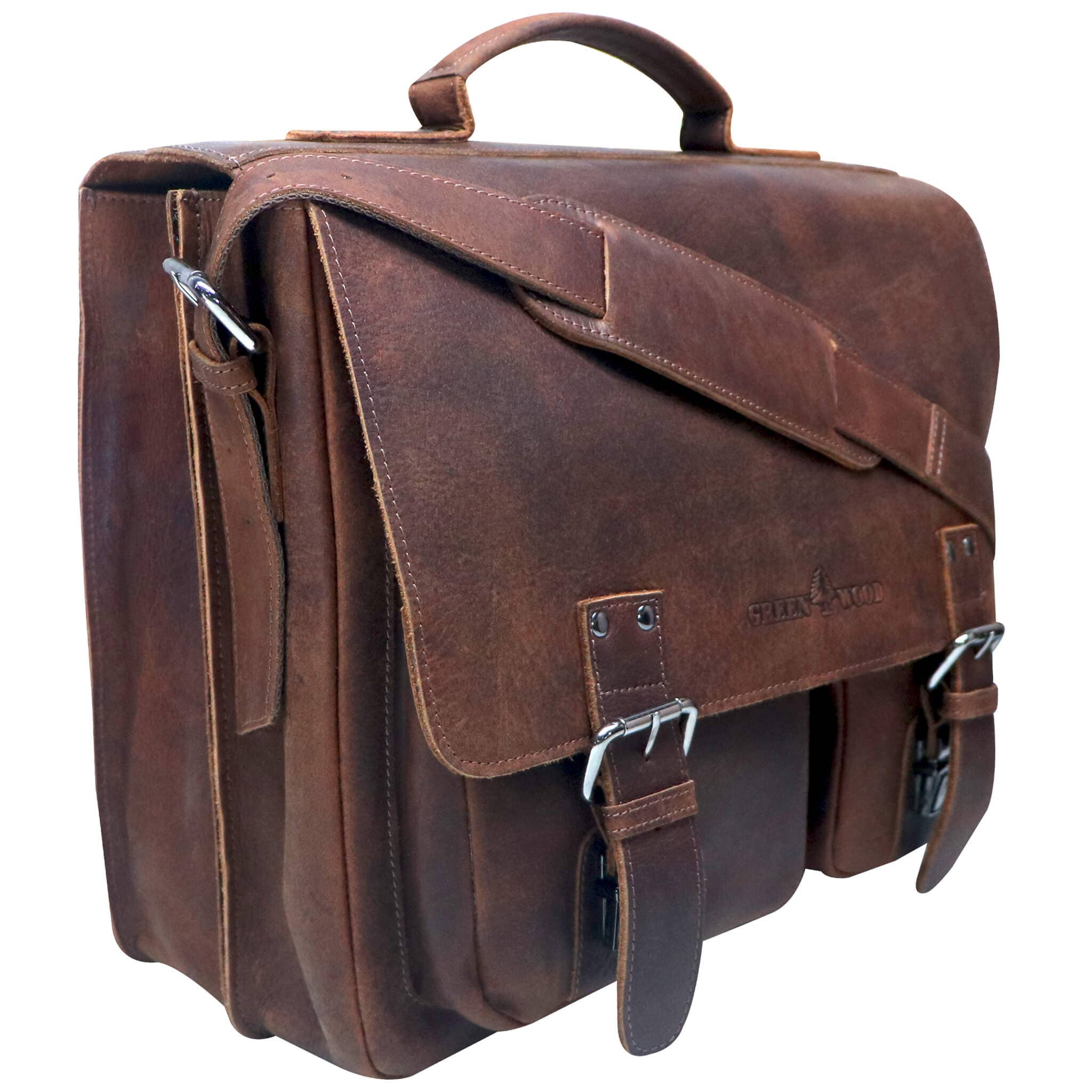 Greenwood – wholesale Portfölj - Unisex – Kurt läder lärarväska för kvinnor stor portfölj för män12