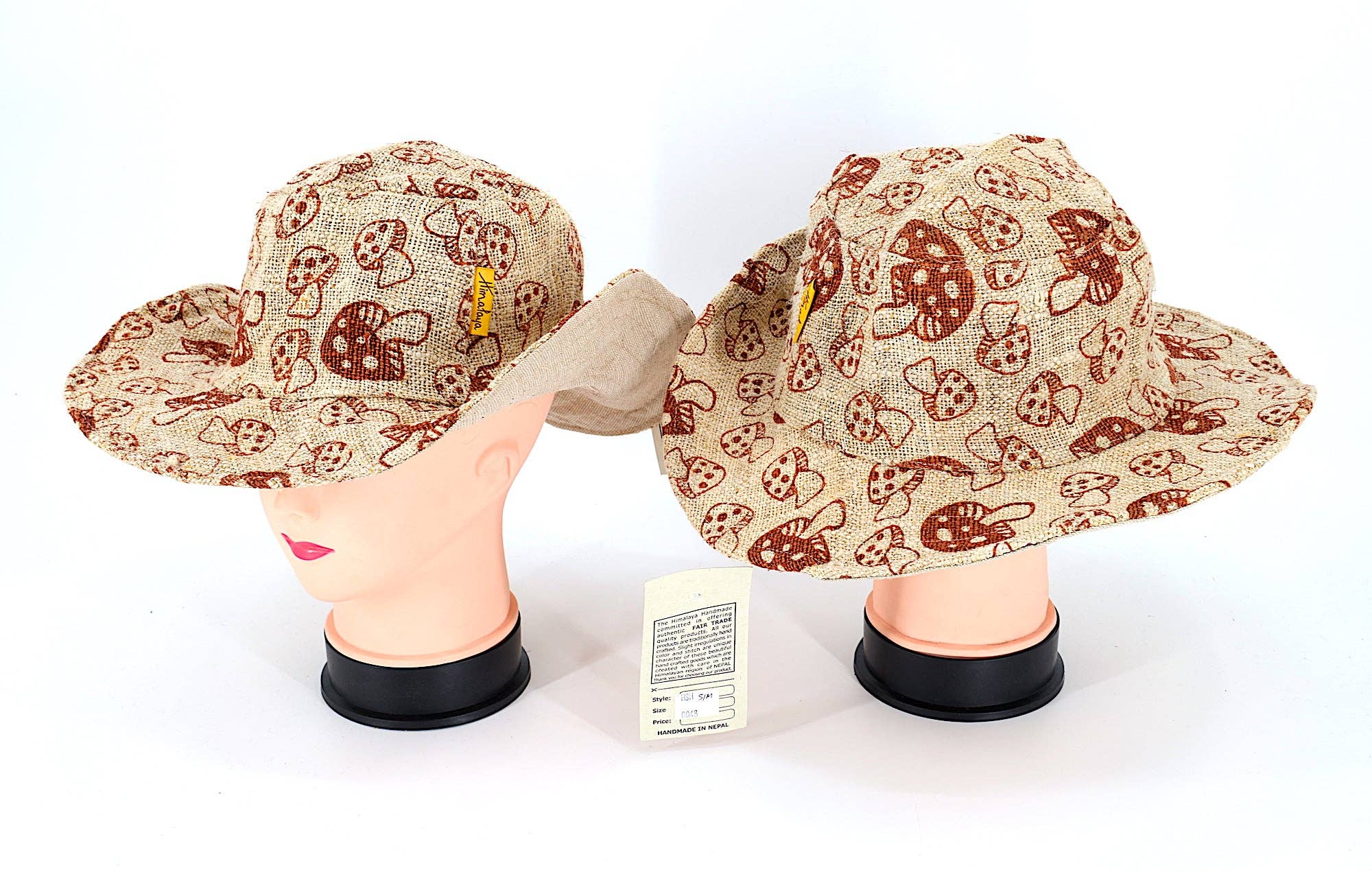 Himalaya Handmade - Wholesale Bucket Hat - Women's - 100% Hemp Hippie Handmade Mushroom Print Bohemian Hat3