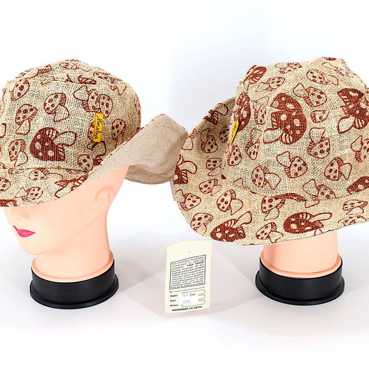 Himalaya Handmade - Wholesale Bucket Hat - Women's - 100% Hemp Hippie Handmade Mushroom Print Bohemian Hat3