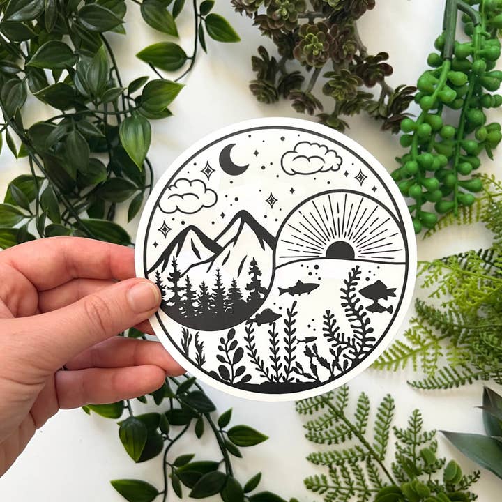 Art by Sharell - Vente Attrape-soleil - Autocollant de fenêtre attrape-soleil nature, Décalcomanie de fenêtre jour et nuit4