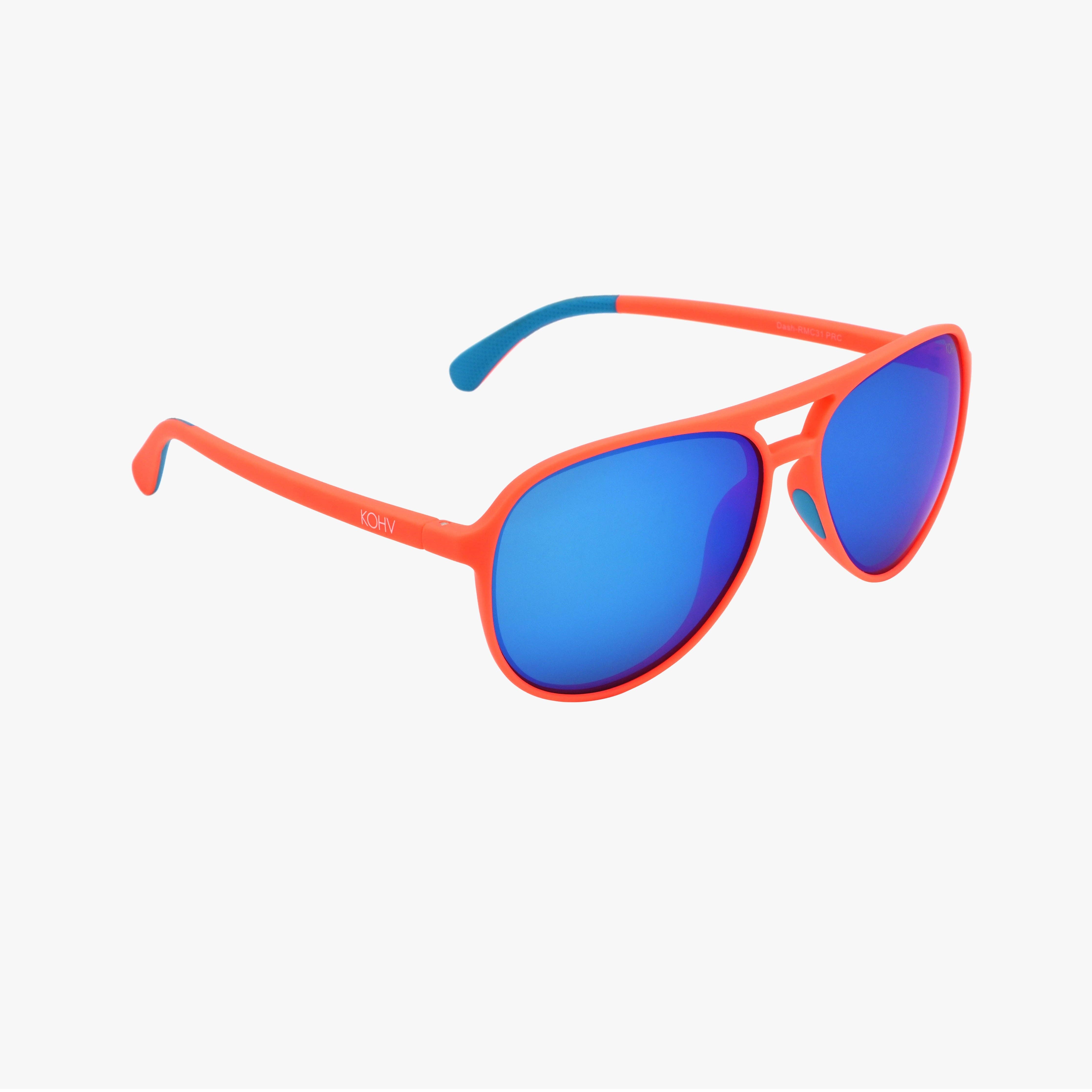 Kohv Eyewear - Wholesale Sunglasses - Unisex - DASH MANGO Polarized Active Soft Rubber Aviator Sunglasses5