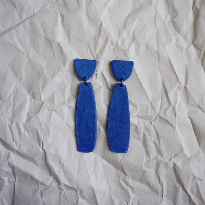Louise Elongated Earrings - Cobalt for wholesale by Shape + Form
