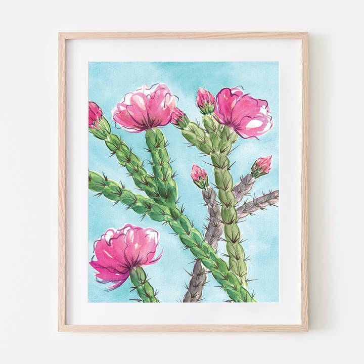 Phoenix Supply Co. - Wholesale Art Print - Candy Cane Cholla Watercolor Art Print0