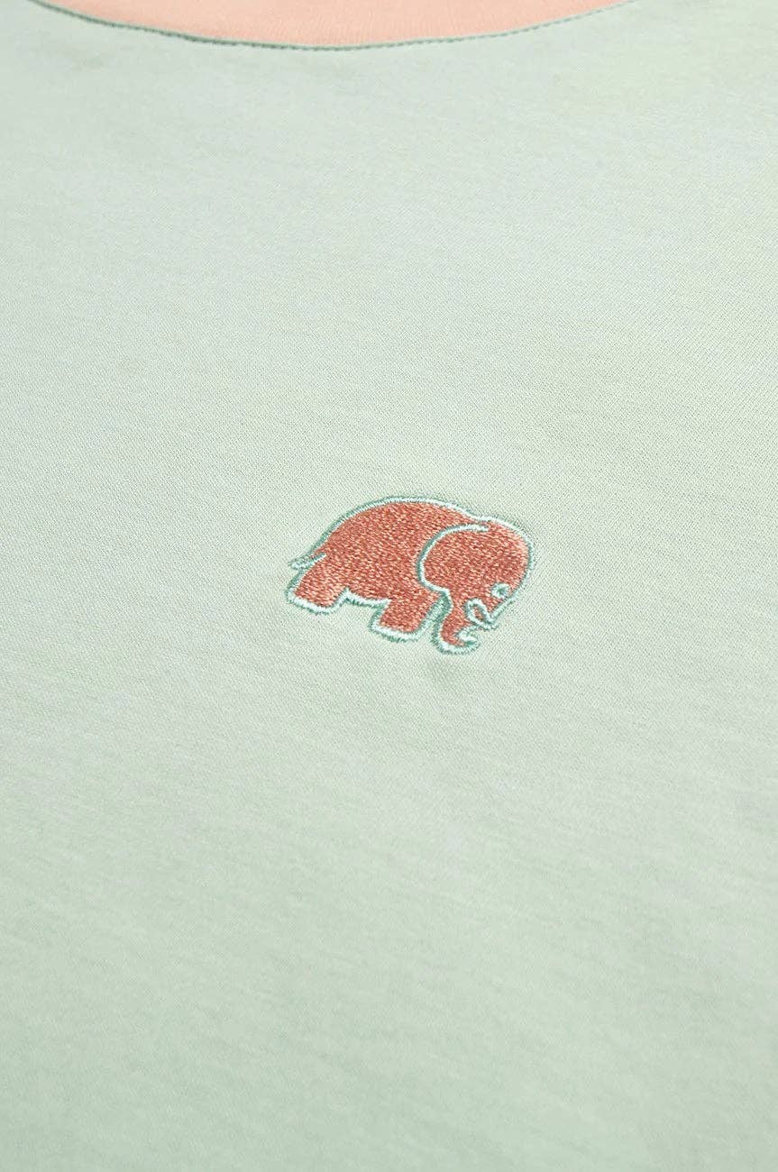 Trendsplant Clothing - Wholesale T-Shirt - Women's - Women's Color Block T-Shirt Mint Green4