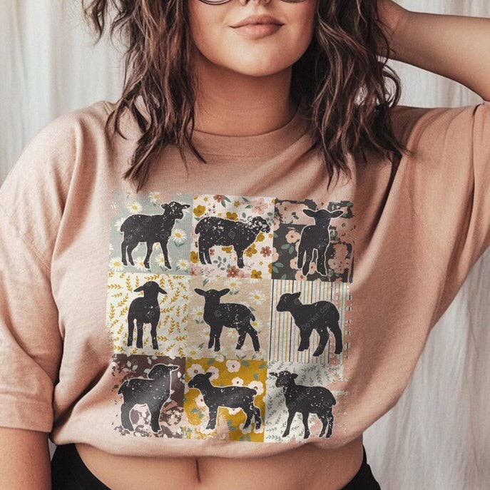 T-shirt Sweatshirt Crew Lam Quilt - Boerderij Lappendeken Ontwerp voor wholesale door STRONG N FREE CDN