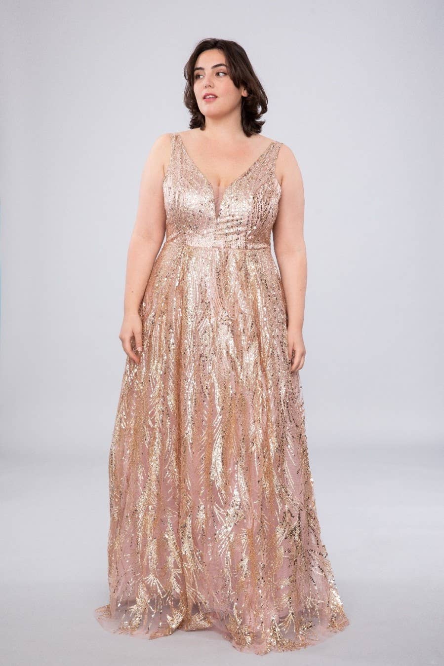 Eva & Lola - Epsilonn - Wholesale Formele jurk - Dames - HM2235 - Mouwloze maxi-jurk met pailletten2