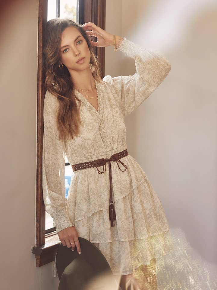 ROMANTIC IN EVERY WAY FLORAL TIERED RUFFLE MINI DRESS for wholesale by in february