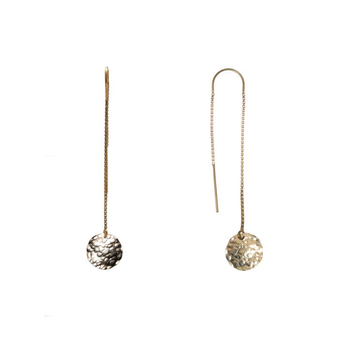 !Boucles d'oreilles - Petit cercle martelé à enfiler pour la vente par Lazy Maisie Creates