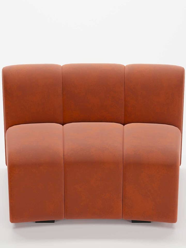 Ecksofa-Modul in ockerfarbenem Samt Hélène für den Großhandel von Potiron