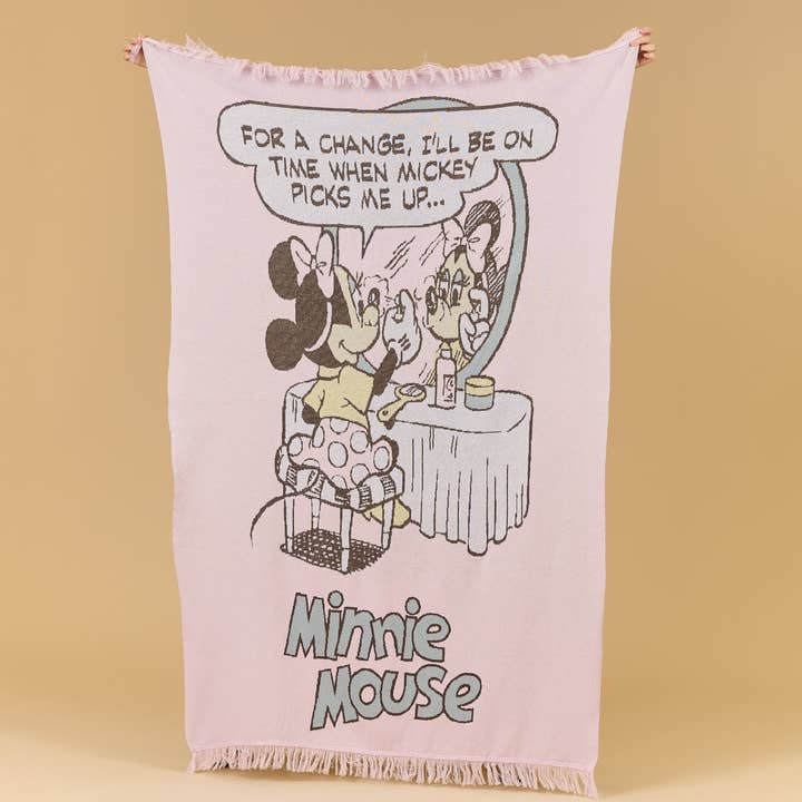 Minnie Mouse Comic Blanket for wholesale by Cakeworthy