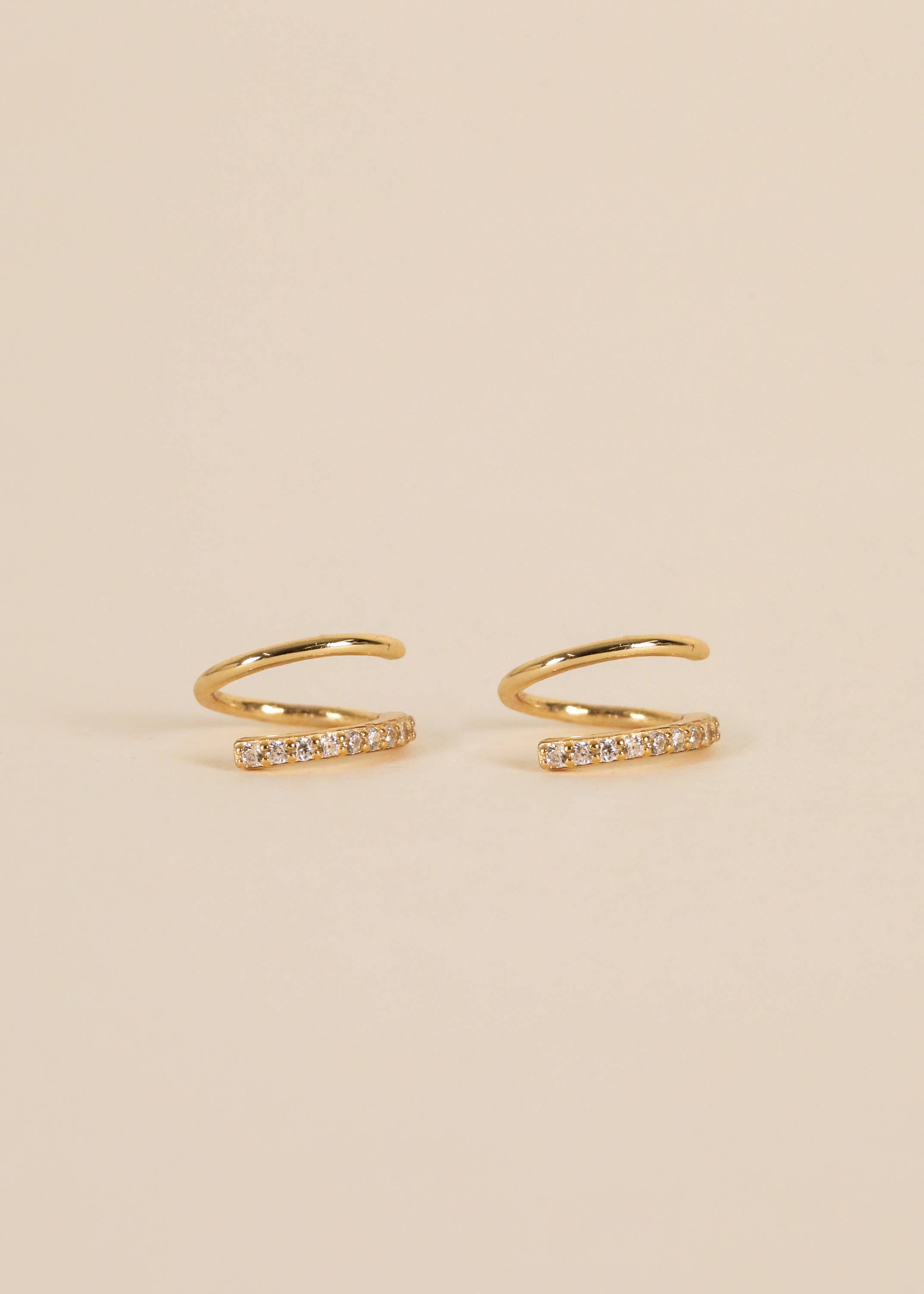 JaxKelly - Wholesale Hoop Earrings - Pave Spiral - Gold Earrings2