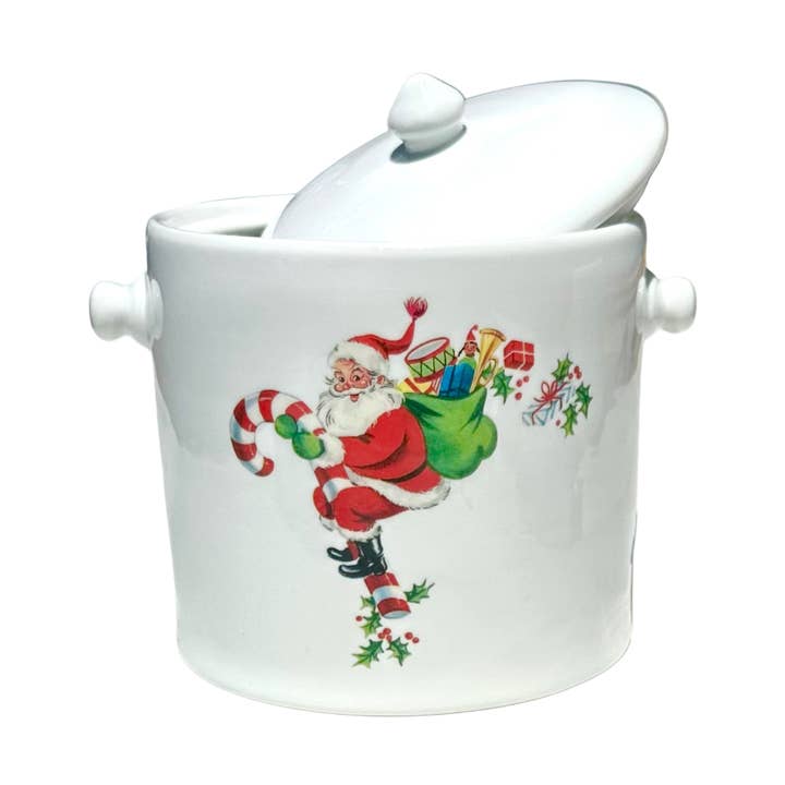 Christmas Holiday Santa on Candy Cane Ice Bucket for wholesale by The French Bee & Co