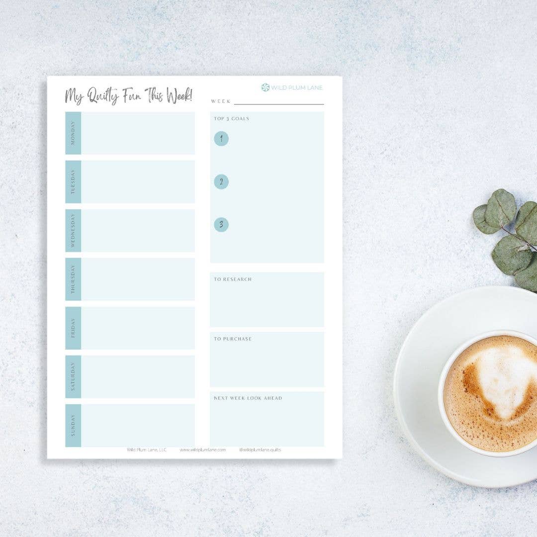 Wild Plum Lane - Wholesale Planner - Quilter's Weekly Planner Pad4