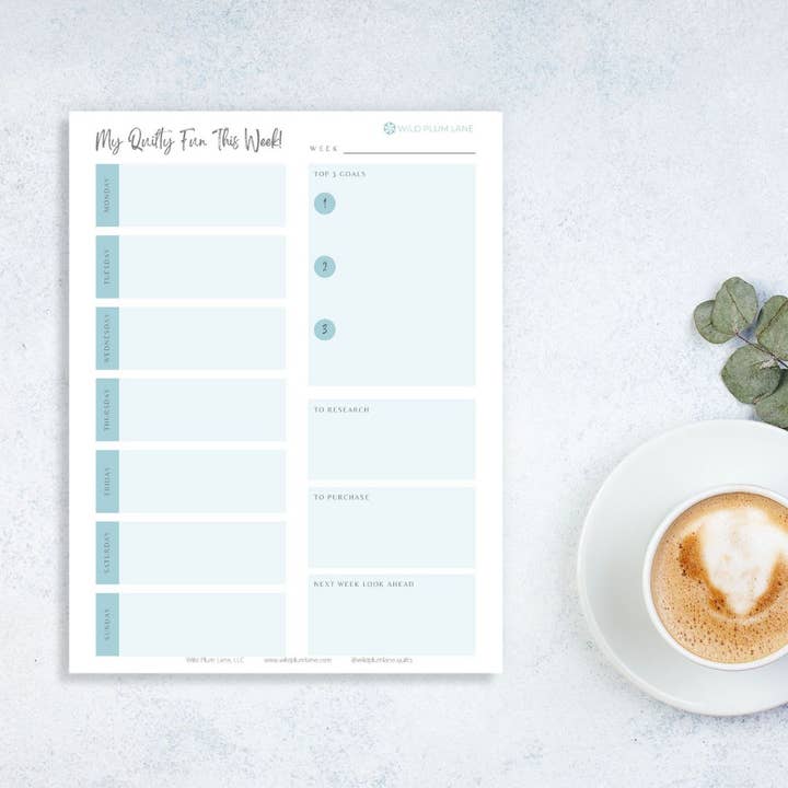 Wild Plum Lane - Wholesale Planner - Quilter's Weekly Planner Pad4