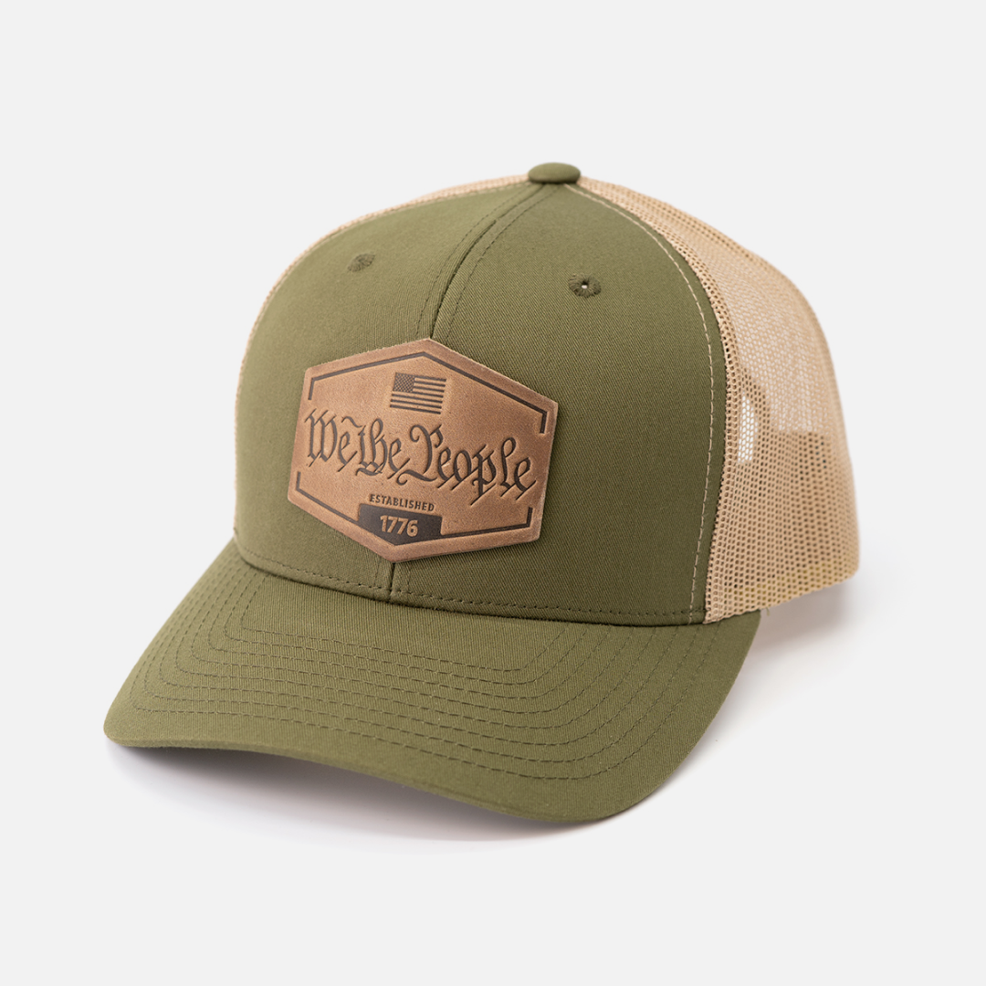 Range Leather Co. - Vente Casquette de camionneur – unisexe - Chapeau We The People | Casquette de camionneur à patch en cuir9