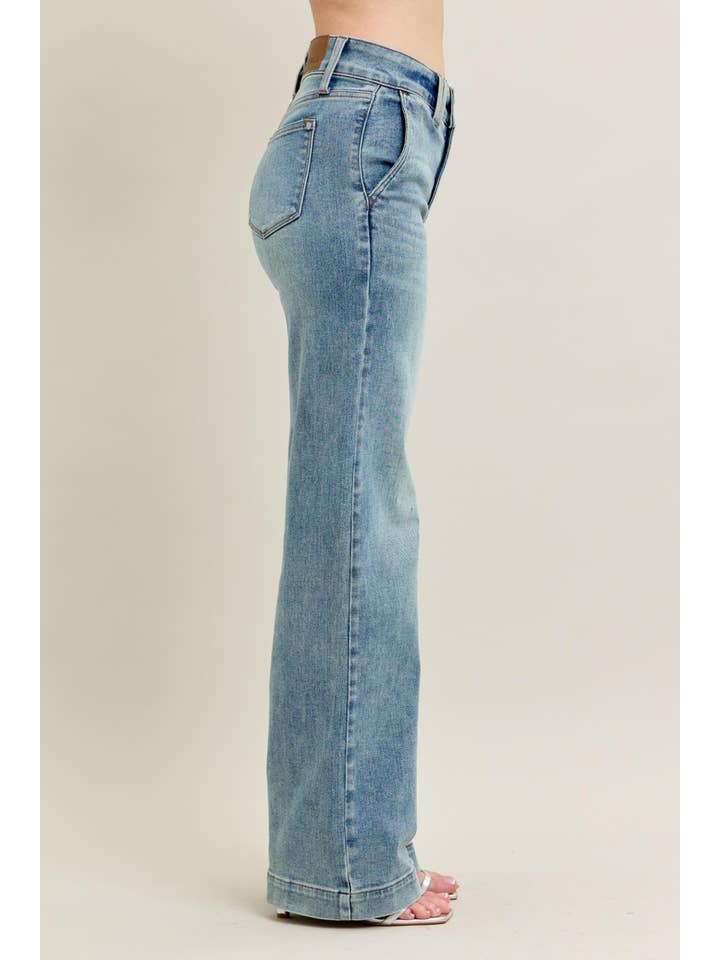 LT High Waisted Double Button Waistband Wide for wholesale on Faire6