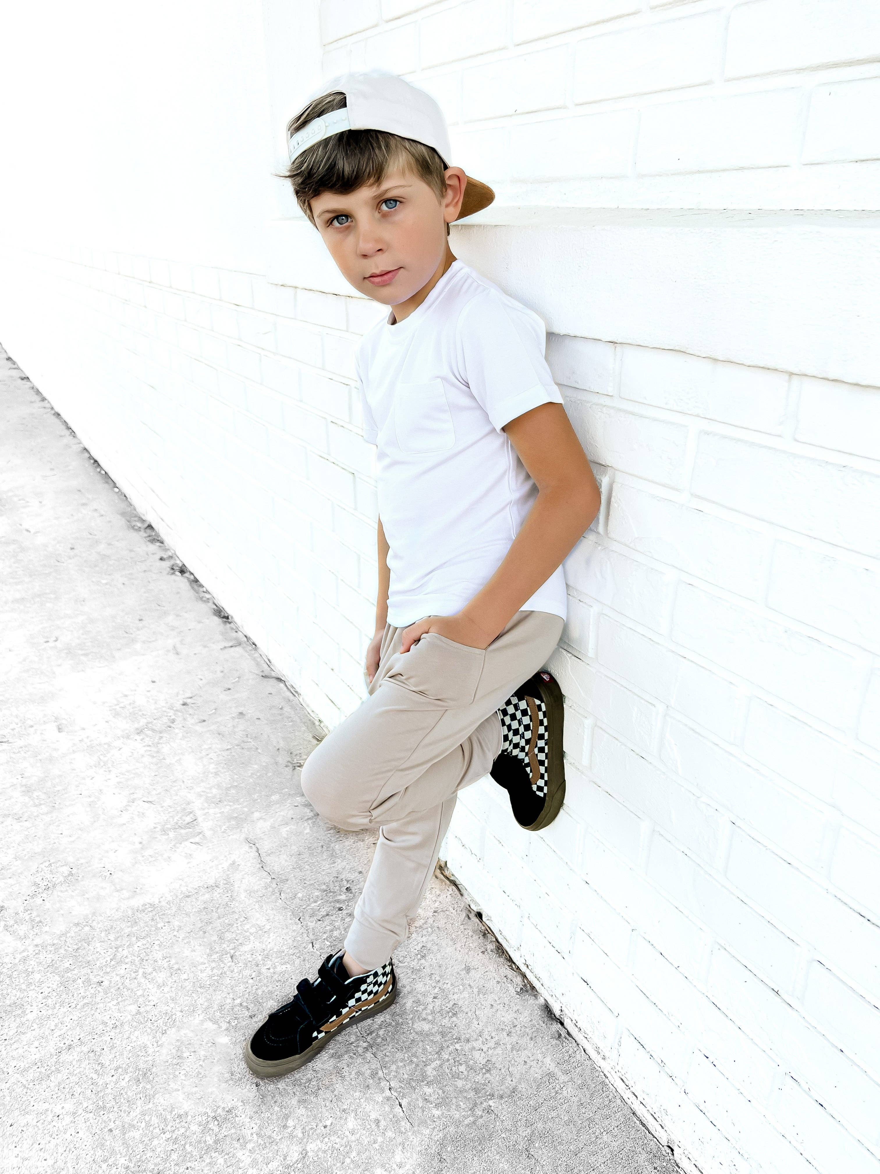 Remi + Rae Co. - Wholesale T-Shirt - Kids - BAMBOO POCKET TEE - WHITE1