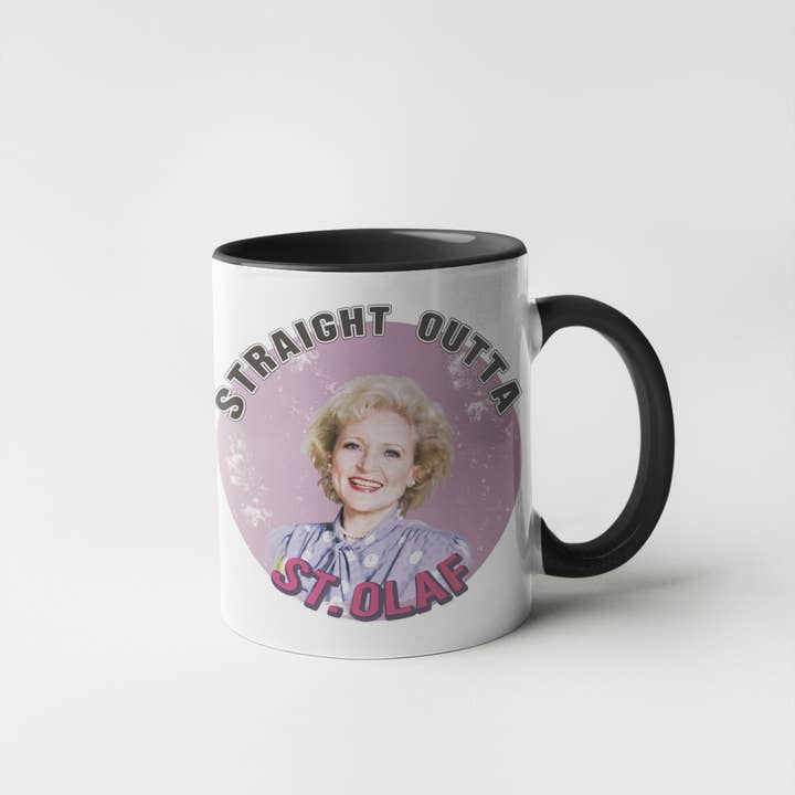 Calm Down Caren - Vente Tasse à café - Straight Outta St. Olaf Mug Fille Doré avec Rose Nylund2