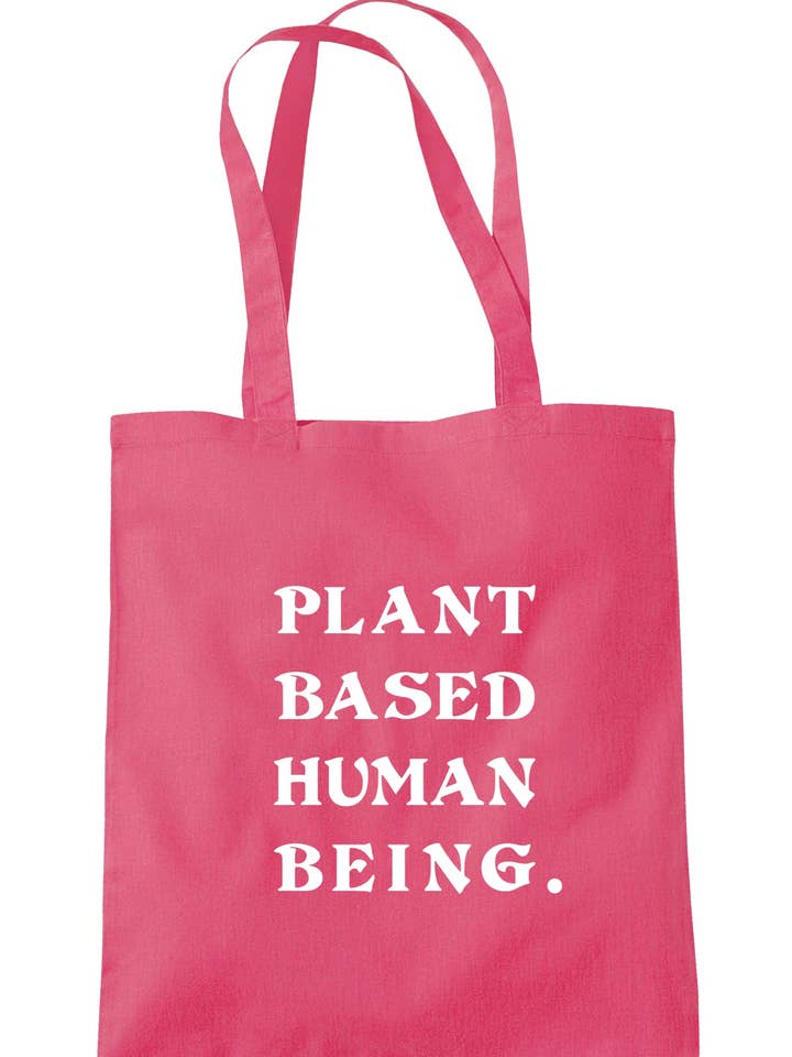 Plant Based Human Being Tote Bag A0135 for wholesale by Illustrated Identity