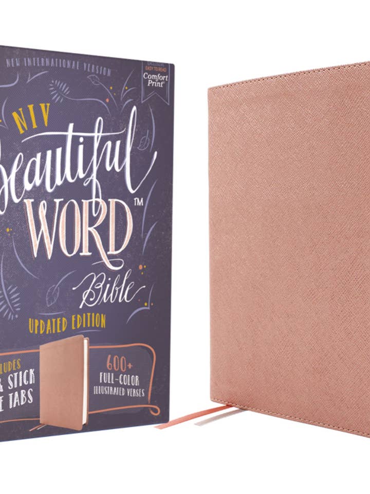 NIV Beautiful Word Bible Peel/Stick Tabs Leathersoft Pink for wholesale by HarperCollins Christian Publishing
