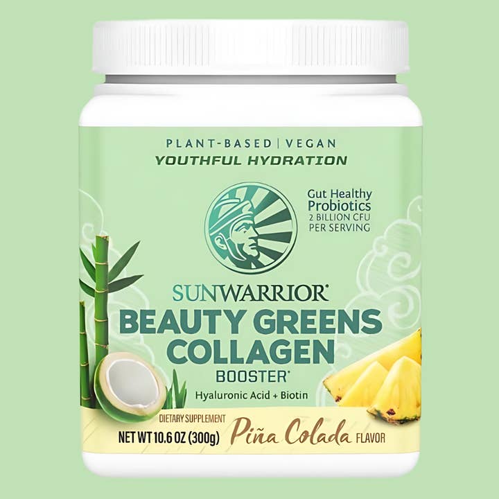 Sunwarrior - Wholesale Protein/Superfood Powder - Beauty Greens Pina Colada Collagen Powder - Vegan, Soy-Free