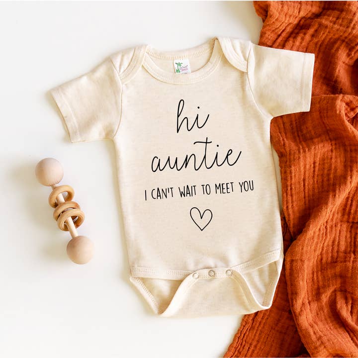 Bump & Beyond Designs - Wholesale Bodysuit (Non-Footed) - Baby - Hi Auntie I Can't Wait to Meet You Onesie