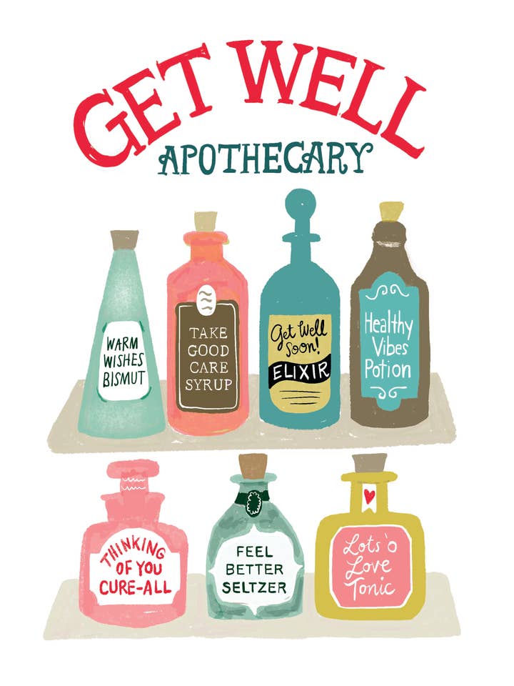 Get Well Apothecary Card for wholesale by Little Desk Drawer
