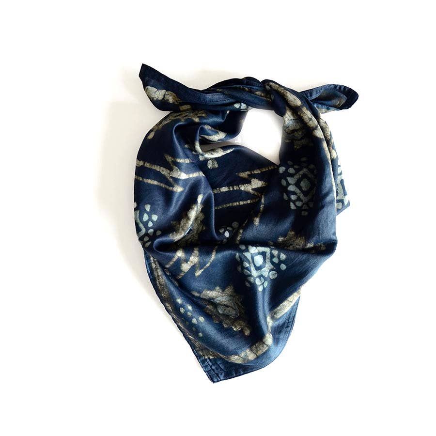 Ichcha - Venta al por mayor Bandana - Unisex - Pañuelo de Carbón, Pañuelo de Cabeza de Algodón y Seda con Estampado en Bloque | Jyoti4