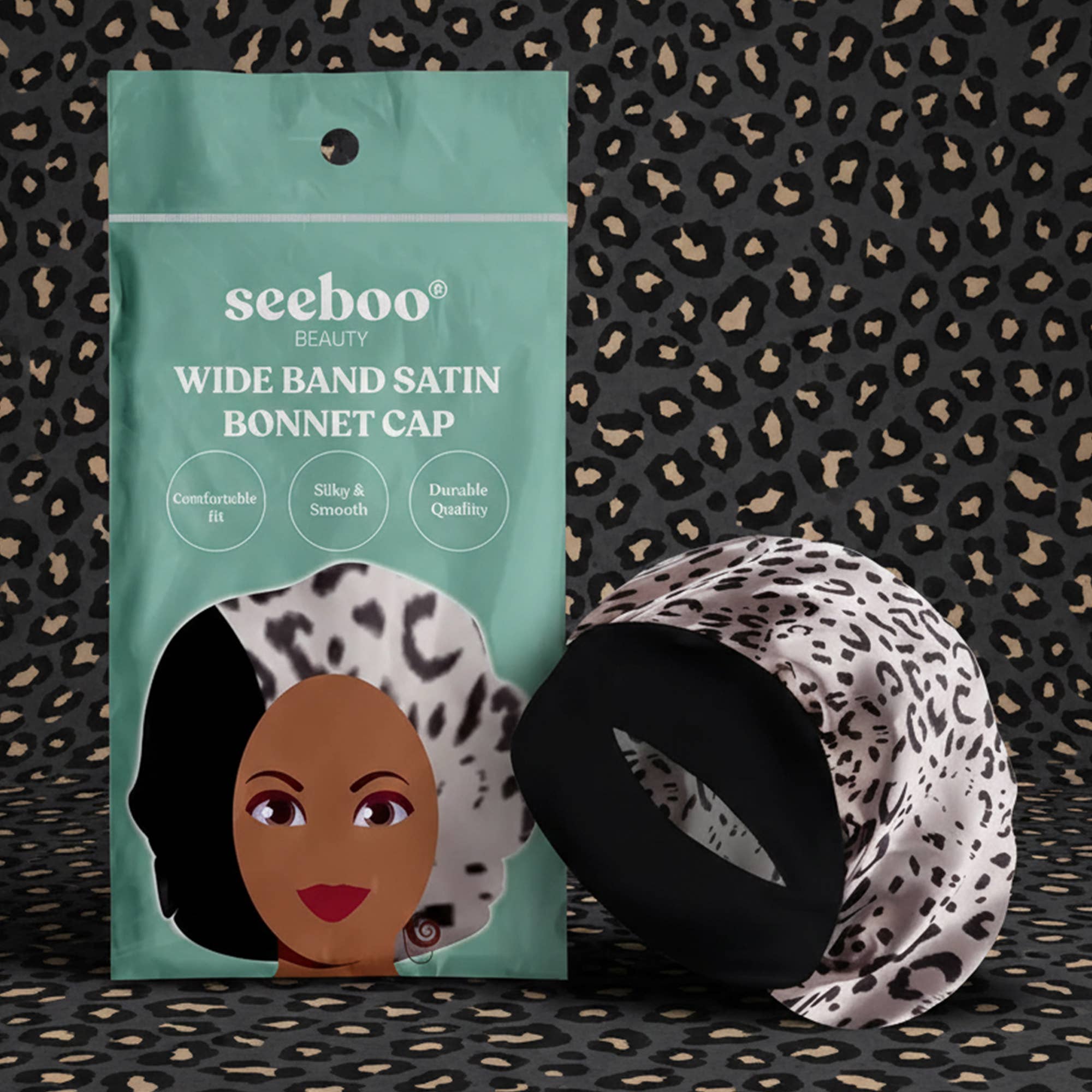 seeboo – wholesale Nattmössor- och hättor – Dam – Bredband Satin motorhuvmössa - Leopard