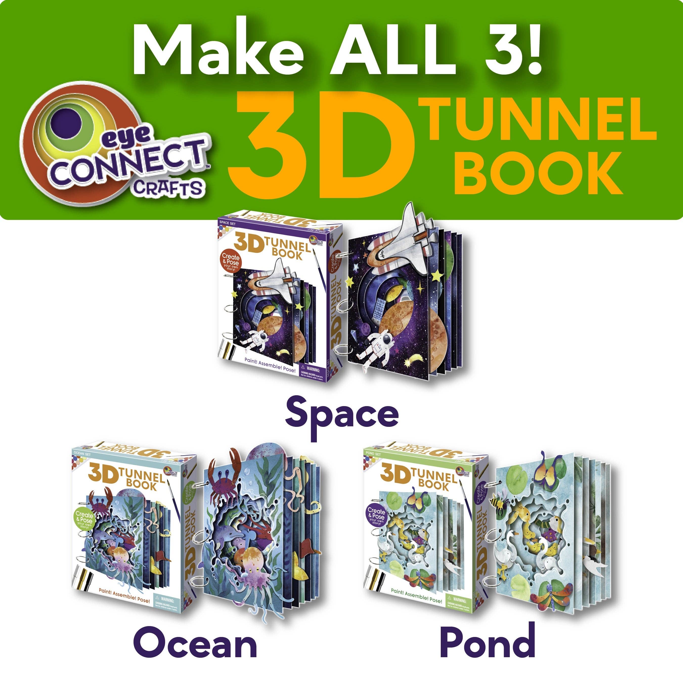 EyeConnect Crafts - Wholesale DIY Craft Kit - Kids - 3D Tunnel Book: OCEAN (Deluxe Size)13