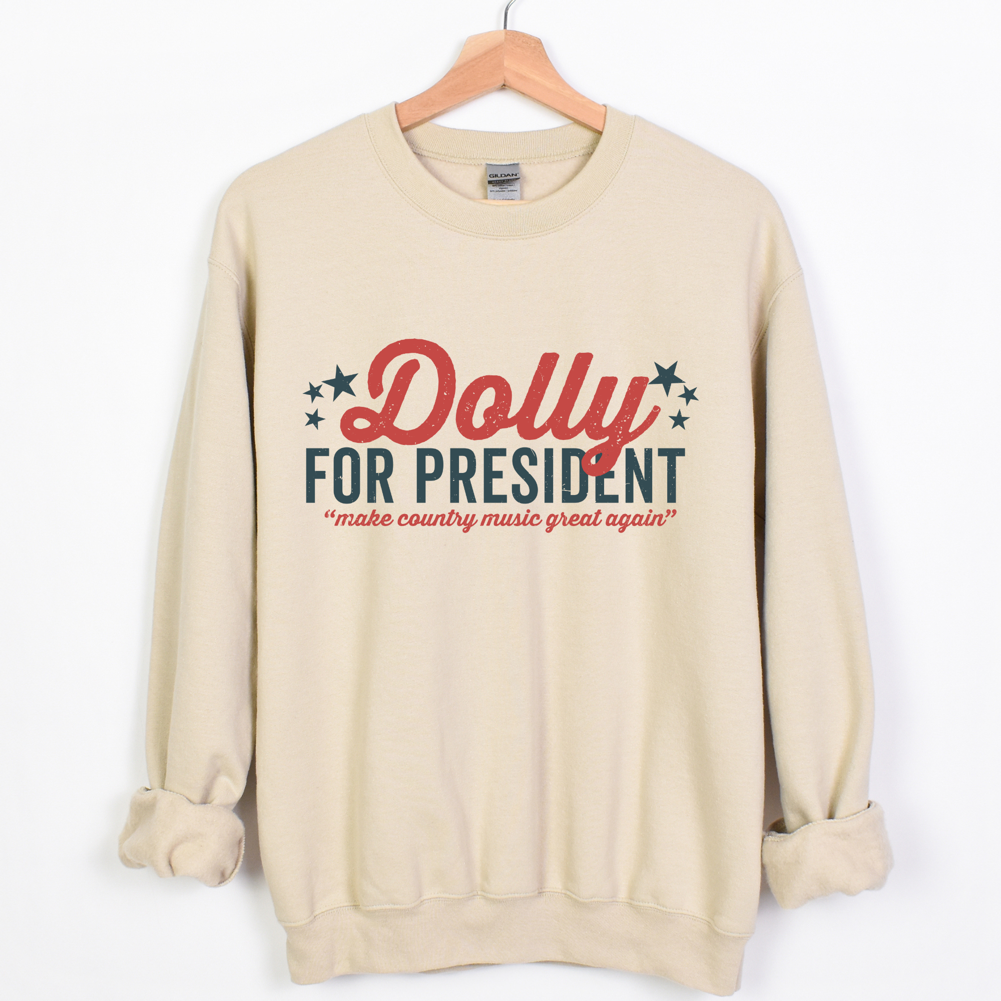Willow Poppy - Wholesale Graphic Sweatshirt - Women's - Dolly For President Graphic Crewneck1