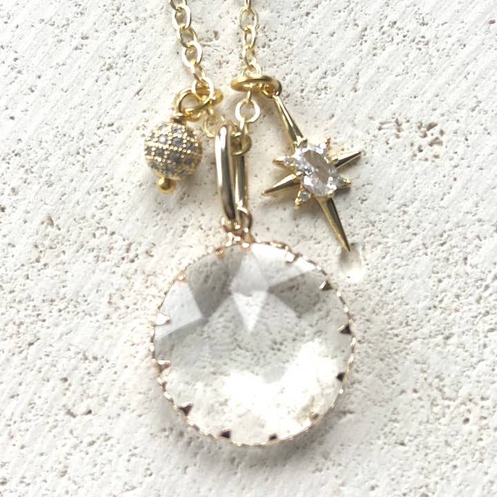 VB&CO Designs Handmade Jewelry - Wholesale Pendant/Charm Necklace - Crystal Jewelry Crystal Gold Necklace Boutique Salon trendy4