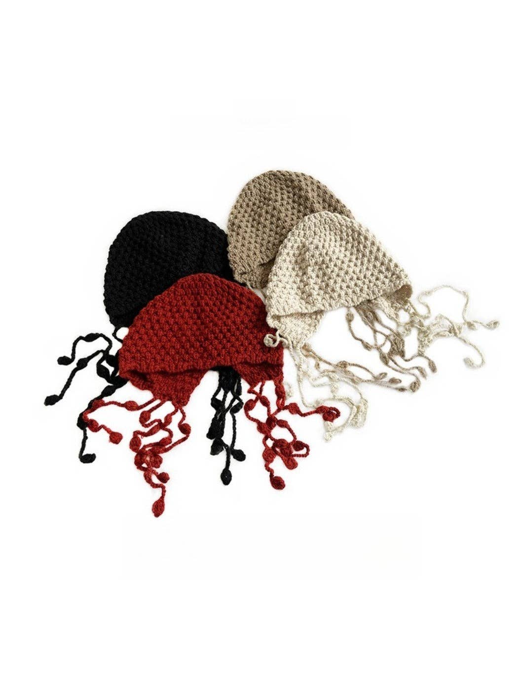 Funkyrel® Atzbranding Limited - Wholesale Beanie - Women's - Haila - Women's Boho Knitted Beanie with Fringe and Pompom5