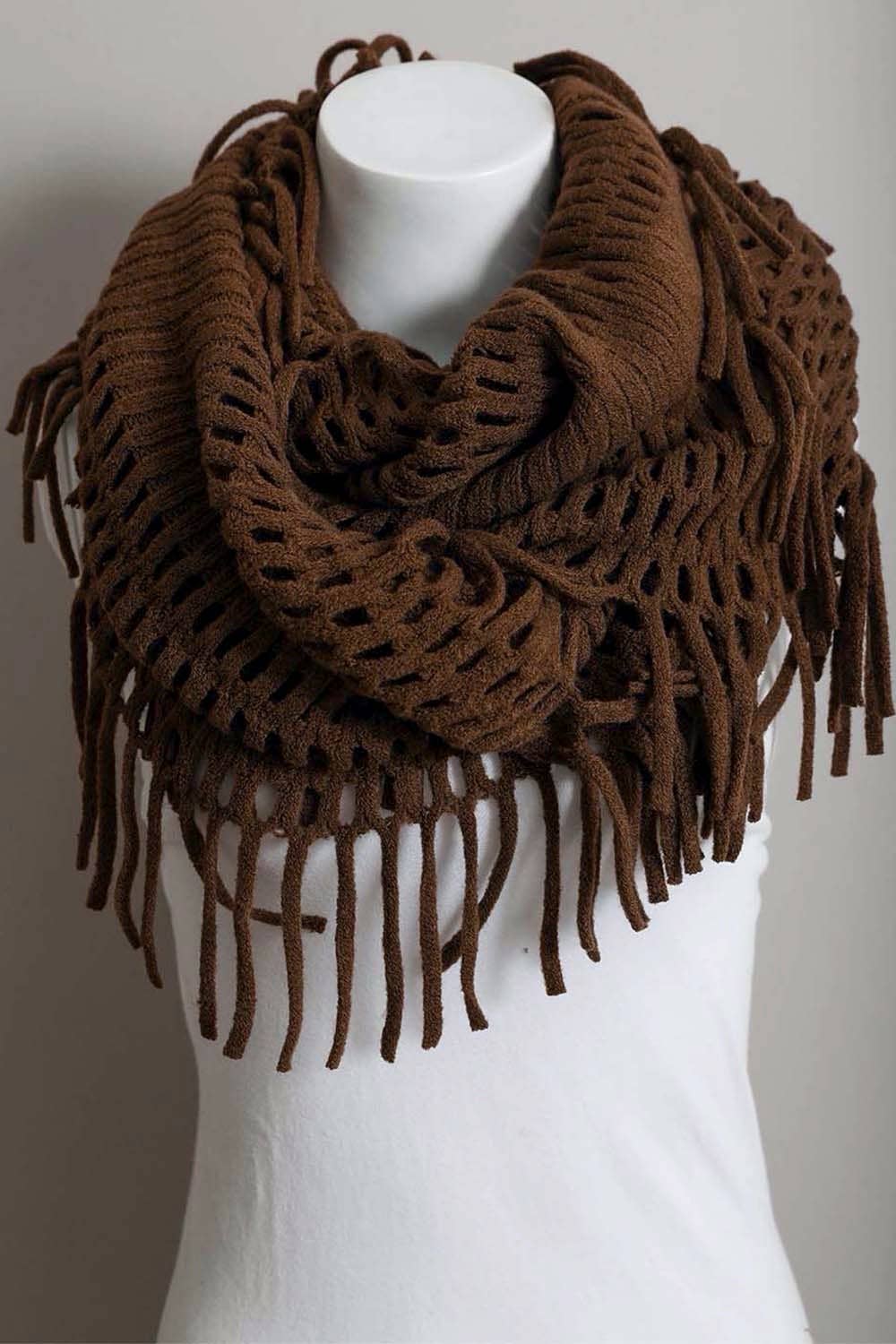 Leto Accessories - Wholesale Scarf - Women's - Tassel Fringe Knit Infinity Scarf – Cozy & Stylish 🧣4