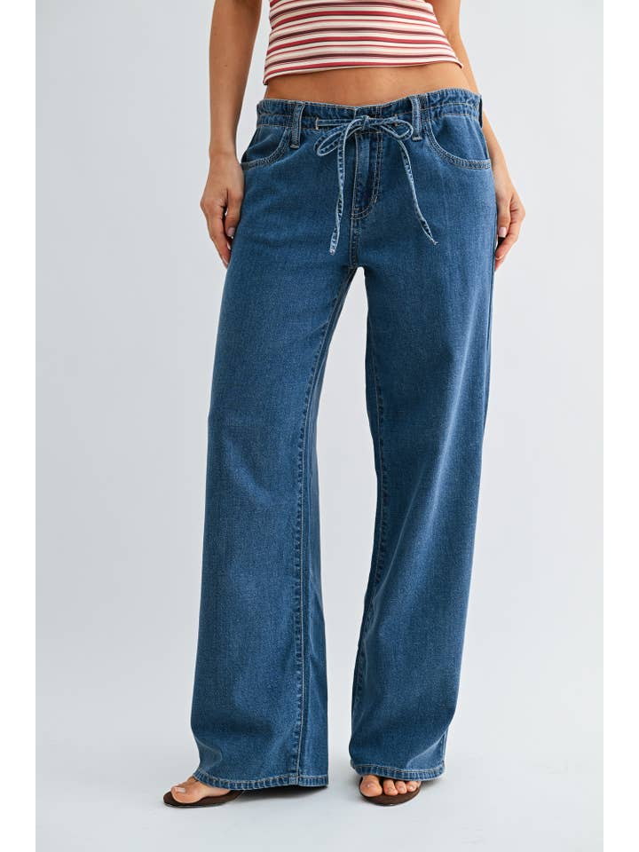 JBD - Wholesale Jeans - Women's - DP795-L - MD - Lightweight Linen Drawstring Wide Leg1