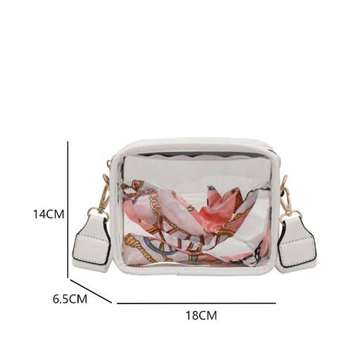 Lovesoft - Wholesale Crossbody Bag - Women's - Mustard Clear PVC Leather Strap Crossbody Bag