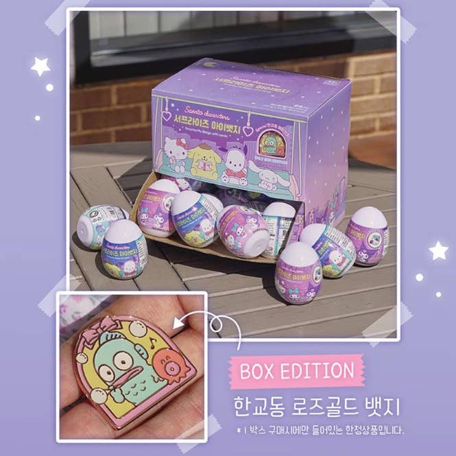 K_Wonderland - Wholesale Lapel Pin/Button - Sanrio Character pins Badge Random Egg Box-24Pcs Limited