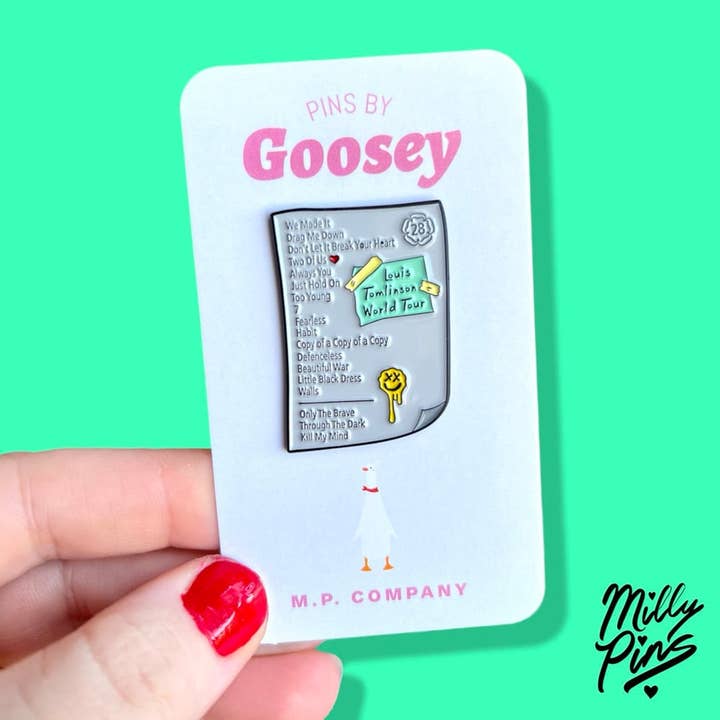 Louis Tomlinson World Tour Setlist Enamel Pin for wholesale by Millypins