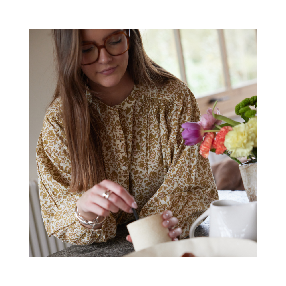 Bonheur du Jour - Wholesale Blouse - Women's - Elise Women's Blouse - Arushi Bronze Green2